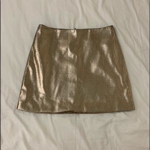 F21 gold metallic skirt